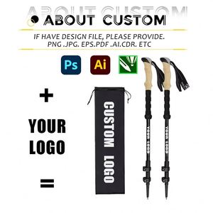 Vente flash - Bâton de randonnée télescopique en aluminium à trois sections, poignée droite, personnalisable avec logo - Product Image 2