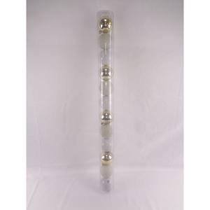 ENSEMBLE DE 12 BALLES EN PLASTIQUE BLANCHE ET CHAMPAGNE, DIAM. 8CM - Product Image 1