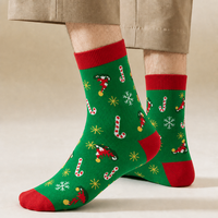 Chaussettes de Noël fantaisie en tricot, motif elfe, cadeau de Noël, chaussettes unisexe rouges et vertes pour l'hiver, vente en gros, personnalisables