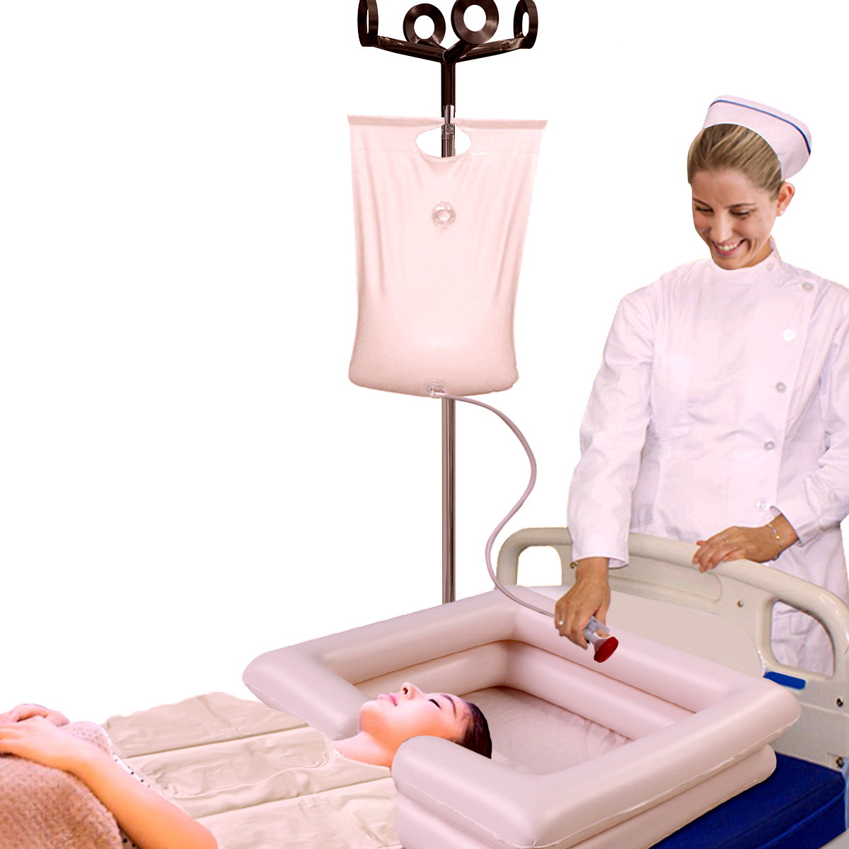 ПВХ, медицинские принадлежности, надувная раковина для шампуня, надувная портативная раковина для шампуня для продажи