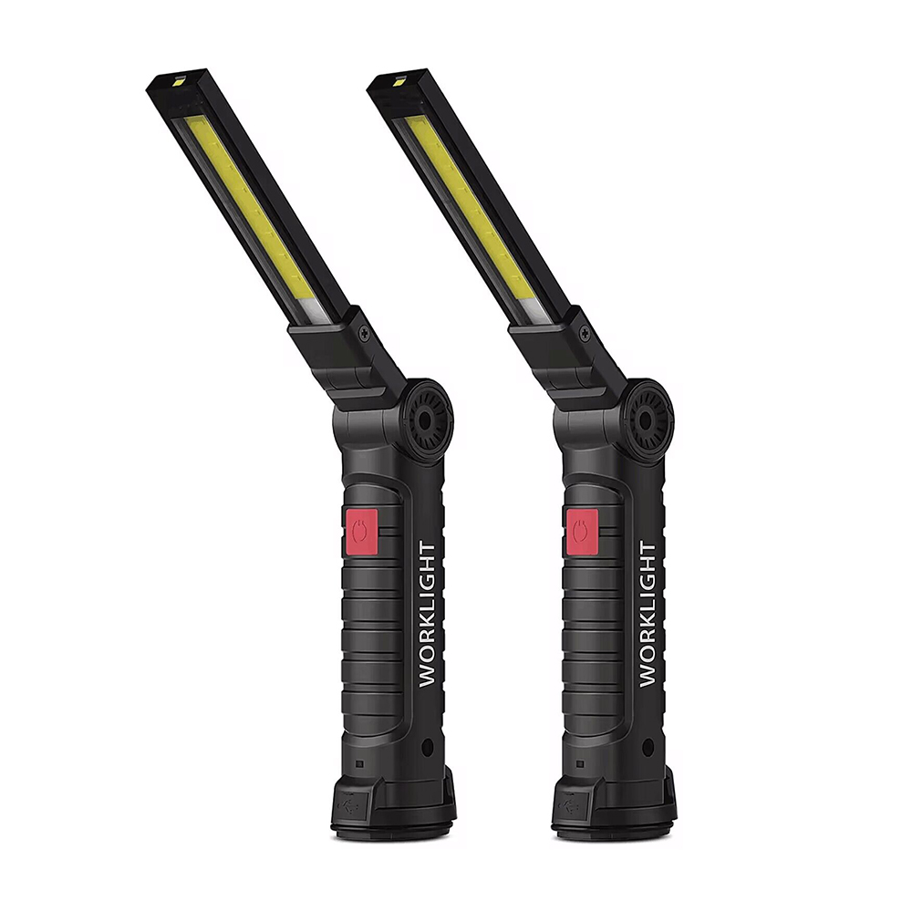 automotive rechargeable flashlight LHOTSE Magnetic LED Work Light 4 Pack | 360 Foldable Mechanic Light & Inspection 1 x 16340(Included) Energizer Metal Rechargeable Automotive Flashlight,