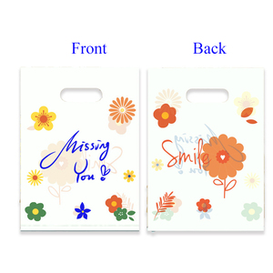 Bolsas de Regalo de Plástico con Diseño Floral HOYO, Bolsas de Compras con Asas con Diseño de 'Missing You' y 'Smile' para Boutiques y Tiendas Minoristas - Product Image 3