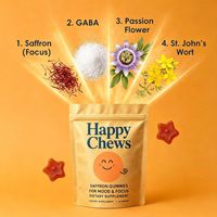 Gummies au Safran Naturel OEM pour l'Équilibre et la Concentration, avec Emballage en Sachet Kraft Doypack, Complément Alimentaire Herbal pour le Bien-être Mental Quotidien