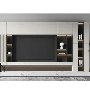 Custom Hot TV cabinet stand modern living room all aluminum furniture cabinet