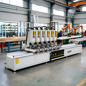 Máquina perforadora de 6 cabezales con múltiples husillos y control PLC para perfiles de PVC/UPVC, puertas, ventanas y muros cortina de alta calidad - Product Image 2