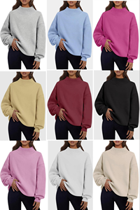 Custom Fleece Lined Mockneck Gift for Mom Comfy personalized patch work Mockneck pullover sweater <strong>mummy</strong> <strong>and</strong> <strong>me</strong> <strong>outfit</strong> set 2026 - Product Image 2