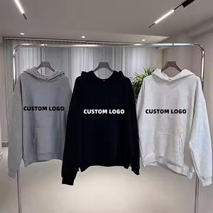 Sweat à capuche décontracté pour homme de haute qualité, 100% coton, imprimé logo sur le devant, coupe régulière, coupe-vent, imperméable, avec poche, style streetwear - Product Image 1