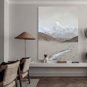 Hand Painted Oil Painting Namcha Barwa <b>Large</b> Format Living Room Sofa Background Wall Art Modern Minimalist Decor - Product Image 1