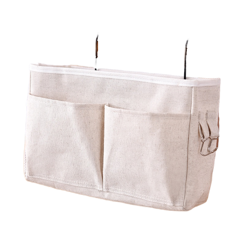 Dorm Hanging Caddy Bedside Storage Box Cord Organizer Pouch Pockets Rack Wall Bathroom Shelves Cotton Eco-Friendly 6L Wardrobe