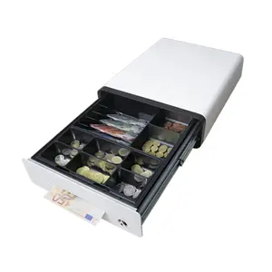 Elegante cassetto contanti bianco CX-330 5 banconote 8 monete pos cassetto registratore di cassa euro