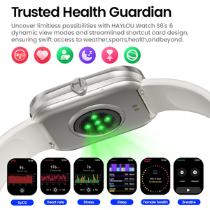 Haylou S6 unisex Smartwatch AMOLED tập thể dục hoạt động Tracker Silicone IP68 từ đồng hồ báo thức Heart Rate Monitor ứng dụng miễn phí - Product Image 6