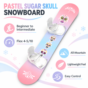 Snowboard tout-terrain Snow Warrior Winter Pink Gradient Skull 145cm unisexe sans fixations - Product Image 3