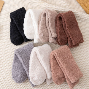 HY-2003 Solid Color Female <strong>Socks</strong> Winter <strong>Fuzzy</strong> <strong>Socks</strong> Indoor Floor Thick Coral Fleece <strong>Warm</strong> <strong>Socks</strong> - Product Image 2