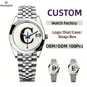 Fabrication OEM, montre à quartz résistante à l'eau 5ATM personnalisée, montre de luxe pour hommes, haute qualité, 39 mm, ronde, simple, en acier inoxydable - Product Image 1