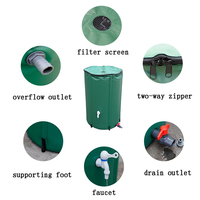 Keyubo 100L Baril de pluie pliable en PVC, collecteur d'eau de pluie, réservoir de stockage d'eau de pluie pour le stockage de l'eau de pluie