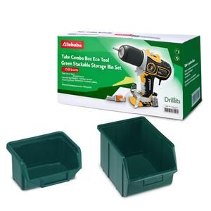 Take Combo Box Eco Tool <b>Containers</b> Green <b>Stackable</b> <b>Storage</b> Bin Set - Product Image 2