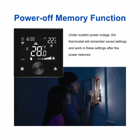 Termostato Inteligente con Control por Aplicación, Perilla de Temperatura para Aire Acondicionado, Termostato con Válvula Eléctrica FCU, Termostato Wifi