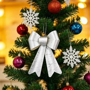 Noeuds <span class=keywords><strong>de</strong></span> Noël <span class=keywords><strong>de</strong></span> 15 cm avec nœuds craquelés or, argent, rouge pour la décoration <span class=keywords><strong>de</strong></span> l'arbre <span class=keywords><strong>de</strong></span> Noël, l'emballage <span class=keywords><strong>de</strong></span> cadeaux, le Nouvel An et les fêtes - Product Image 2