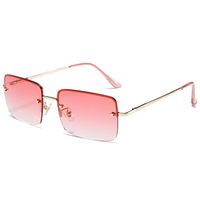 Lunettes de soleil rectangulaires sans monture en métal pour fabricants, verres PC multicolores, pour décoration de fête en extérieur, unisexe
