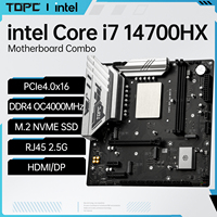 Combo carte mère et processeur Intel Core i7-14700HX intégré, ordinateur de bureau DIY DDR4, 24 cœurs pour jeux, bureautique, conception graphique et montage vidéo