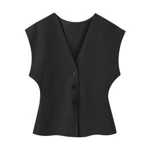ZATRHMBM, ropa de otoño para <span class=keywords><strong>mujer</strong></span>, nueva moda 2025, Top a rayas, Retro, informal, sin mangas, con cuello en V, <span class=keywords><strong>chaleco</strong></span> versátil para <span class=keywords><strong>mujer</strong></span> - Product Image 2