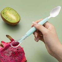 Creatieve Bulk Kinderbestekset 304 Roestvrij Staal Dubbele Eindspatel Lepel Fruitpuree Lepel voor Restaurant Dessertbenodigdheden