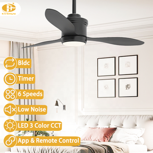 Ventilateur de plafond moderne IP65 ABS 52 pouces à 3 pales avec moteur DC silencieux et télécommande pour décoration intérieure et extérieure - Product Image 2