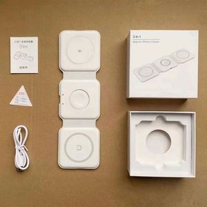 3 In-1 Durable Wireless Charging Pad PVC <b>Material</b> Custom Printed <b>Magnetic</b> Foldable Charger Station Fast Travel Promotional - Product Image 2