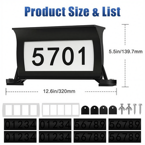 Éclairage de boîte <span class=keywords><strong>aux</strong></span> <span class=keywords><strong>lettres</strong></span> à énergie solaire, design d'éclairage <span class=keywords><strong>double</strong></span> <span class=keywords><strong>face</strong></span> pour plaque de numéro de maison, lumière solaire étanche IP65 - Product Image 2