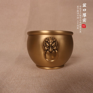 Bandeja de Cobre Puro con Diseño de Doble León, Adorno Creativo para el Hogar, Interiores y Oficina; Quemador de Incienso con Cabeza de León en Cobre - Product Image 1