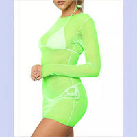 Strandjurkjes voor dames, maat S-XL, zomerse badpakken, doorschijnende mesh bikini cover-up, strandkleding