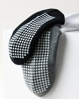 Chaussettes décontractées en coton antidérapantes pour enfants, lot de 2 paires, semelle noire, dessus blanc, pour filles et garçons, respirantes, tricotées, vente en gros