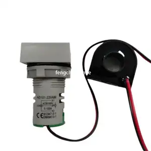 Indicator light digital display voltmeter ammeter 2 in 1 AC50-500V 0-100A square voltage ammeter