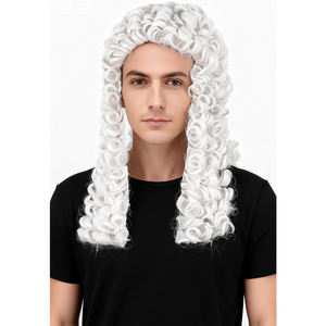 Peluca ondulada de cuerpo corto estilo abogado para <span class=keywords><strong>hombre</strong></span>, nuevo diseño de pelo sintético resistente al calor para fiesta de <span class=keywords><strong>Cosplay</strong></span> de Halloween y eventos temáticos - Product Image 2