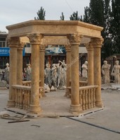 Gazebo en marbre, pavillon hexagonal en pierre, dôme en cuivre, colonnes corinthiennes pour la décoration de jardin, villa, parc