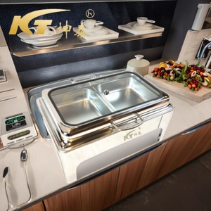 Estufa eléctrica de <span class=keywords><strong>buffet</strong></span> de 9L, calentador de alimentos de acero inoxidable con cubierta visual de media tapa para hoteles y restaurantes - Product Image 1