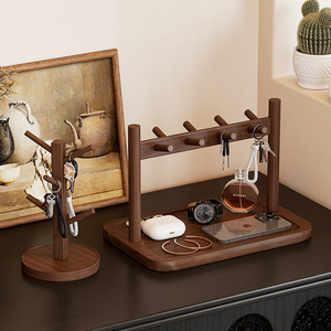 Entryway storage rack, key storage, decorative item, solid wood hanging rack, tabletop tray, eyeglasses and watch holder - Product Image 3