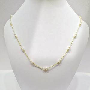 Collier de perles en argent sterling 925, prix d'usine, bijoux fins, cadeau pour meilleure amie, maman, collier vintage délicat, collier de mariée. - Product Image 4