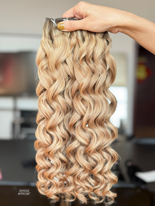 Новинка 2026: Наращивание волос на клипсах из 80% натуральных необработанных волос Double Drawn для салонов красоты (для белых женщин) - Product Image 3