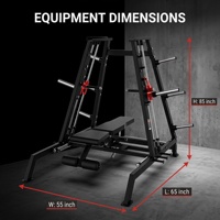 Machine de musculation multifonctionnelle inclinable Smith Rack, portable, construction robuste en acier, pour salle de sport commerciale ou privée
