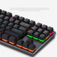 Leave K550 Keyboard Mekanikal berkabel, Keyboard Gaming RGB Backlit untuk Gamer komputer kantor Laptop 87 tombol Keyboard Gaming USB