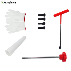 Kit d'outils professionnels de réparation rapide pour valve de pneu à crochet en T, kit d'installation de tige de valve en métal - Product Image 4