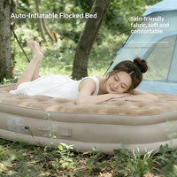 Matelas pneumatique avec pompe intégrée, rebord surélevé épais, lit d'air confortable, gonflage rapide, matelas portable pour le camping et les voyages