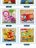 Puzzle Jigsaw Hewan Pelangi Kayu Mainan Edukasi Montessori Puzzle Pencocokan Bentuk Hewan 3D untuk Balita Pembelajaran Dini