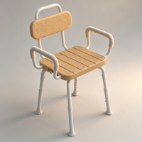 Chaise de douche avec accoudoirs et dossier amovibles