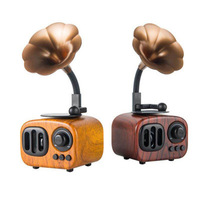 Mini haut-parleur sans fil universel BT avec micro, style rétro classique, USB, AUX, microphones, lecteur de musique portable, cadeau promotionnel de Noël