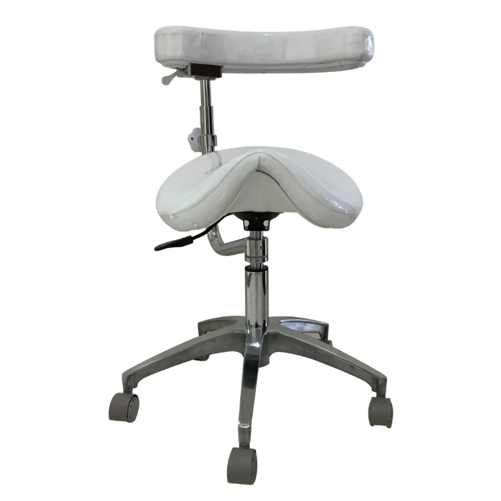 AliGan dental equipment medical ergonomic saddle seat stool with adjustable armrest PU or Comfortable microfiber leather