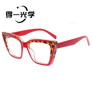 กรอบแว่นตาแคทอาย ลายเสือดาวสีแดง แบบเต็มกรอบ ป้องกันแสงสีฟ้า สำหรับทุกเพศ - Product Image 1