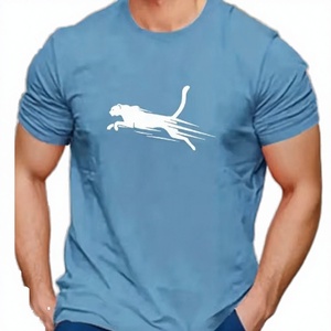 Camiseta Deportiva de Manga Corta para Hombre, Cuello Redondo, Estampado Digital Americano, Corte Holgado Informal - Product Image 3