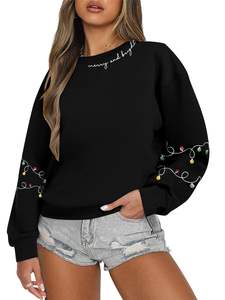 Tops de invierno para mujer, Sudadera corta para mujer, camisetas de algodón informales vintage personalizadas ligeras para mujer - Product Image 2